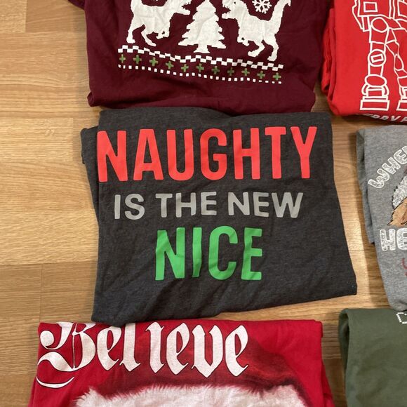 Mens Christmas Shirt LOT Size XL Lot Of 6 Tees ELF Star Wars Santa - Picture 4 of 15